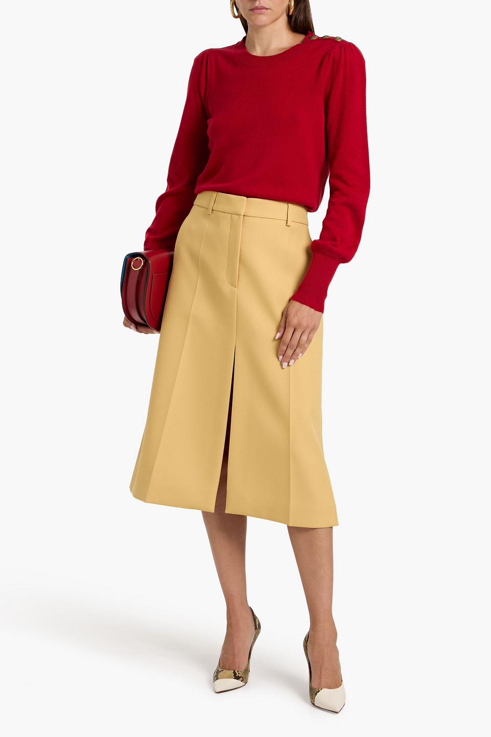 Veronica Beard Nelia Cashmere Sweater In Red