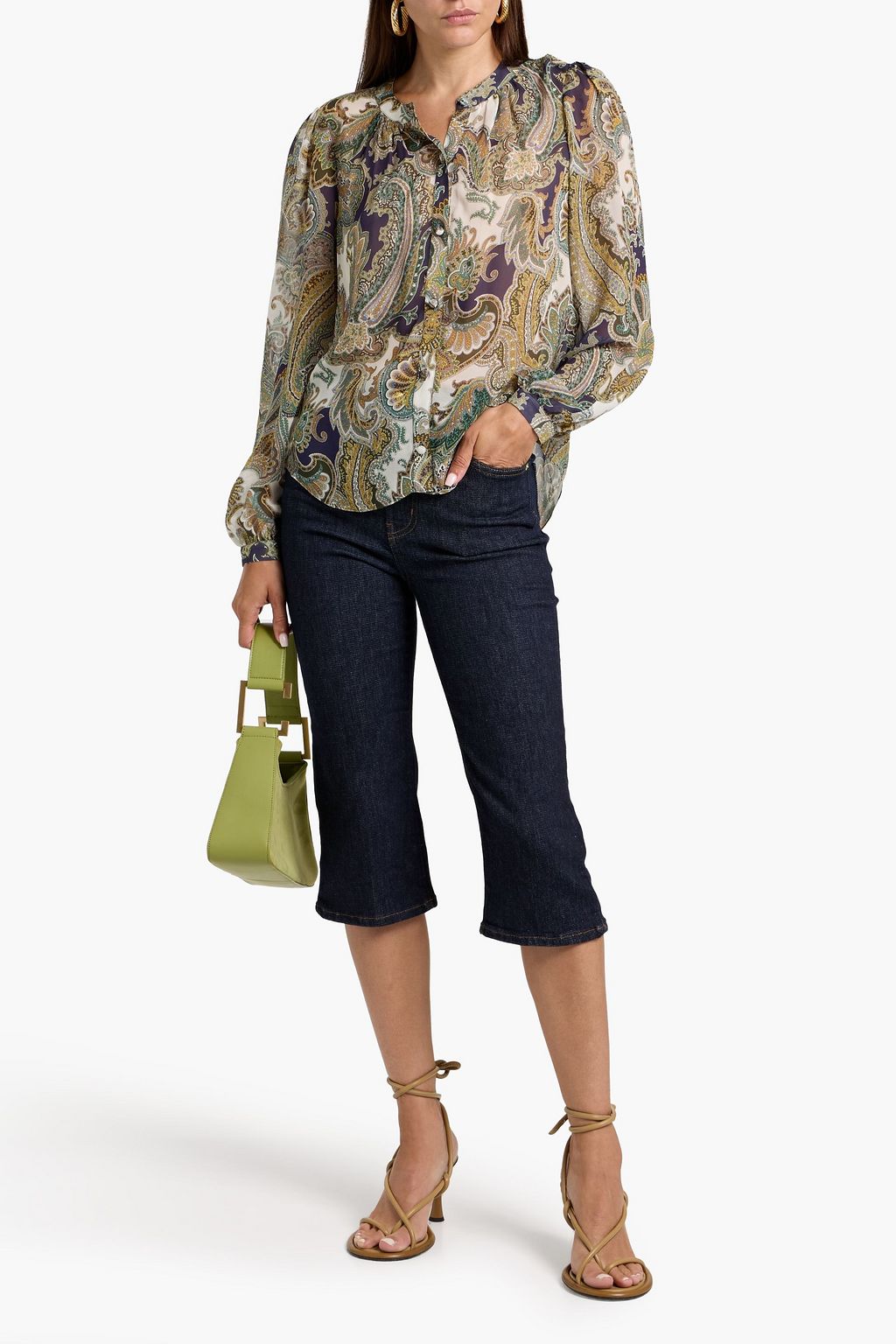 VERONICA BEARD Ashlynn paisley-print cupro-blend chiffon blouse