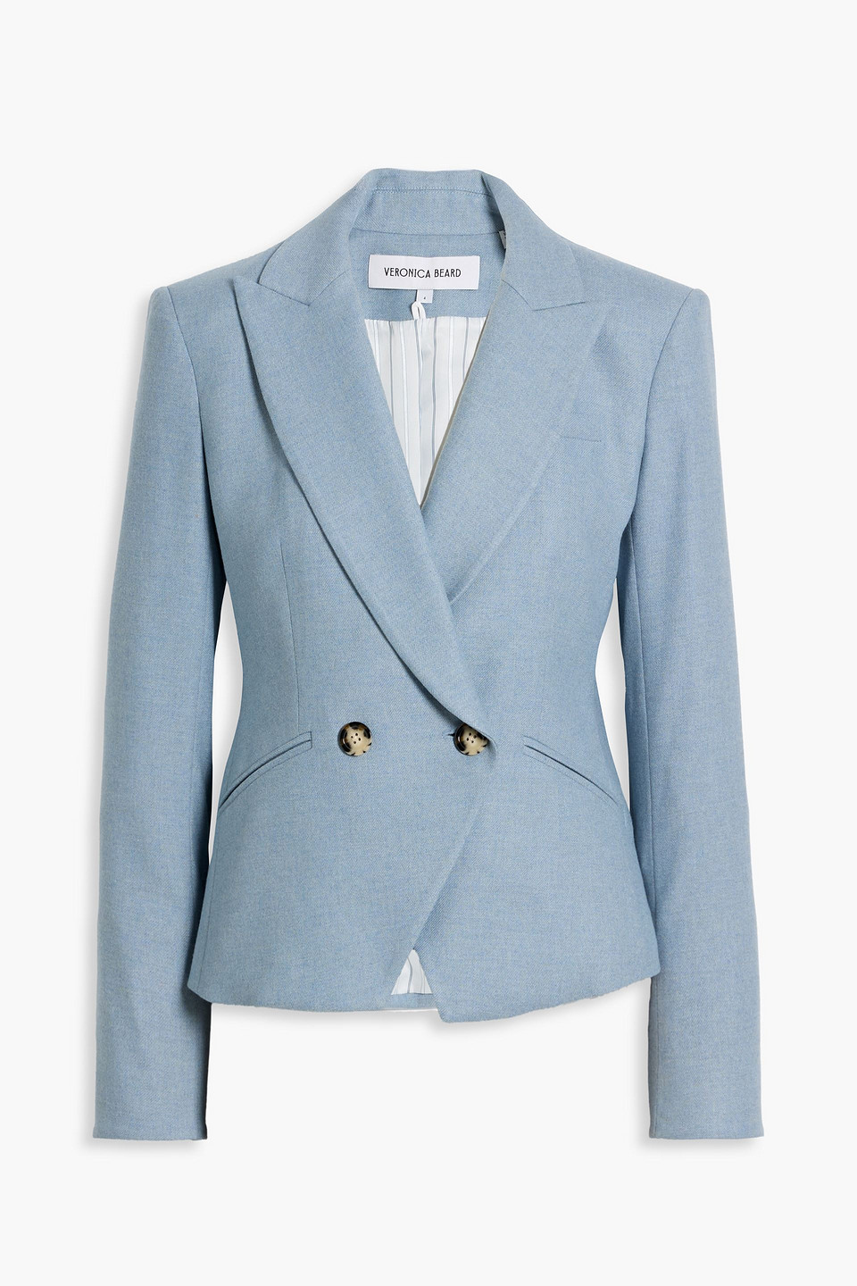 Veronica Beard Rickie Dickey Double-breasted Twill Blazer In Blue