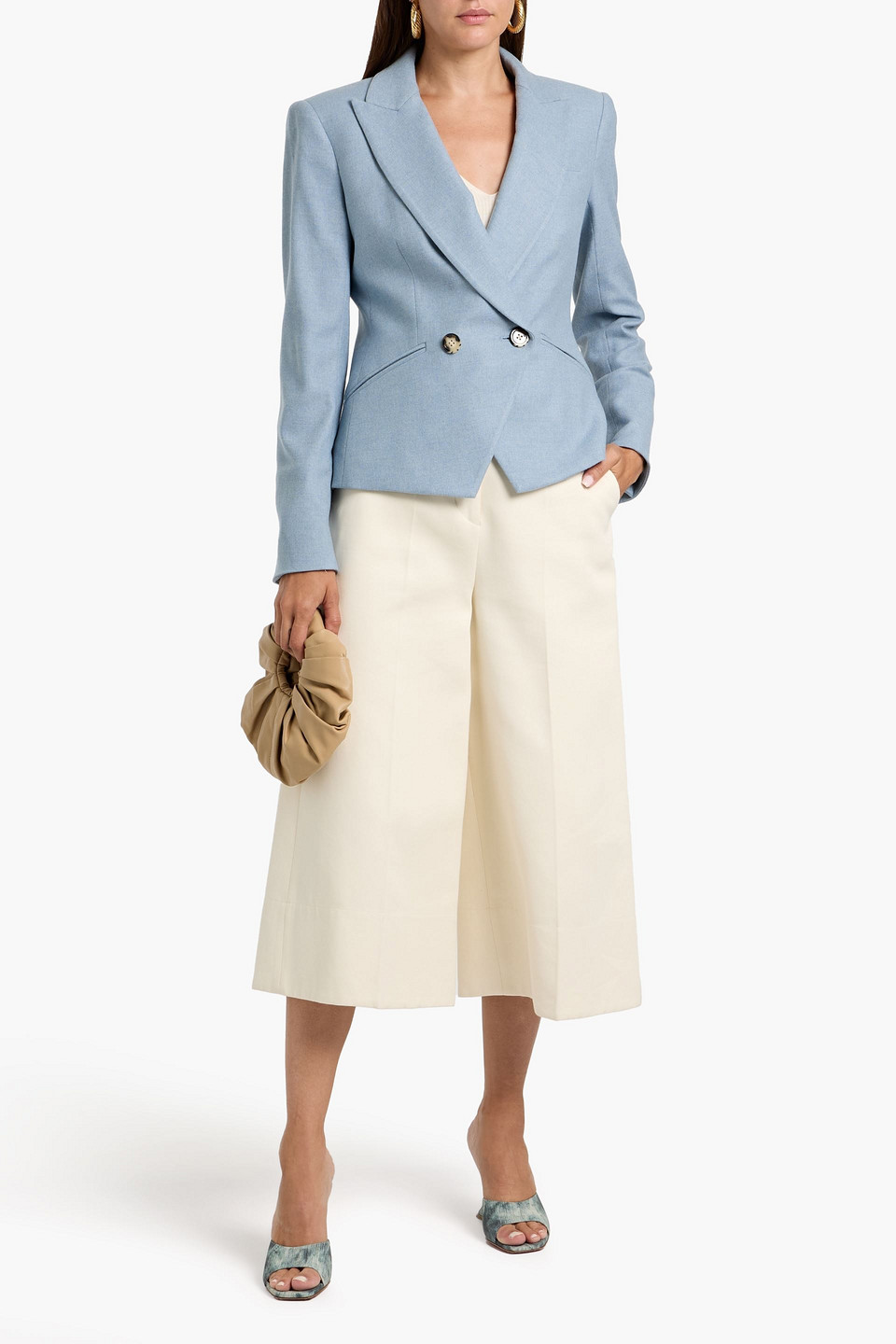 Veronica Beard Rickie Dickey Double-breasted Twill Blazer In Blue