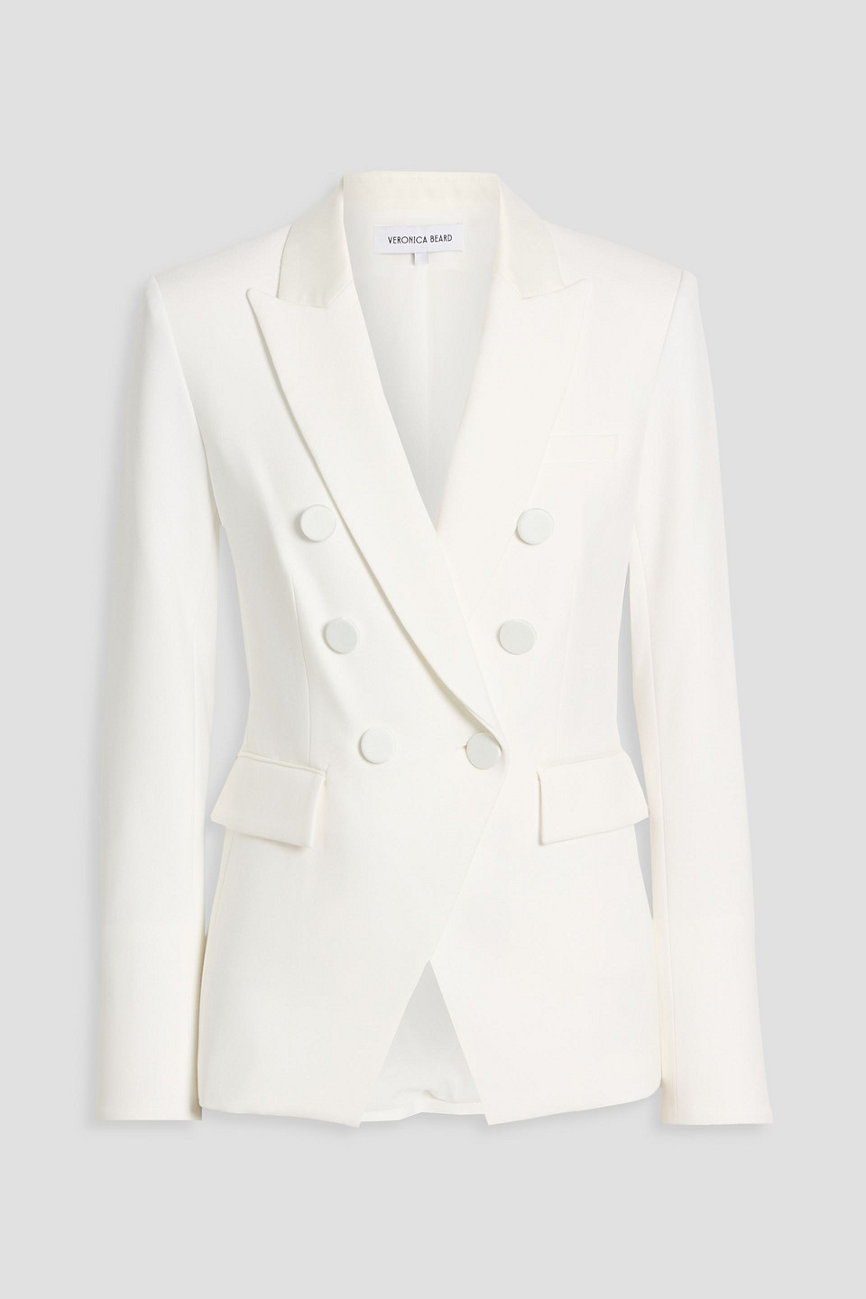Veronica Beard Miller Dickey Double-breasted Crepe Blazer In White