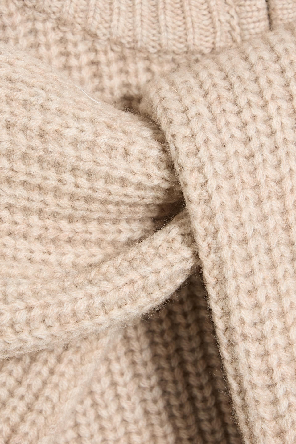 Veronica Beard Dorsey Ribbed Wool And Cashmere-blend Dickey In Nude