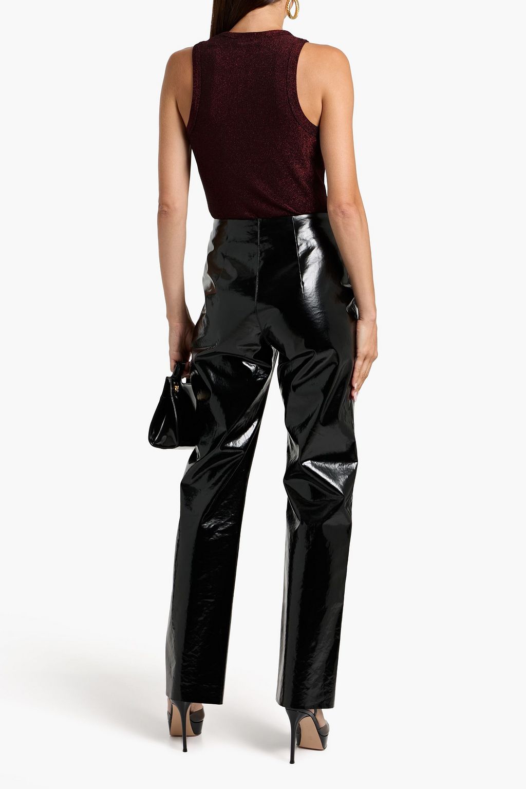 VERONICA BEARD Jordyn metallic stretch-jersey tank