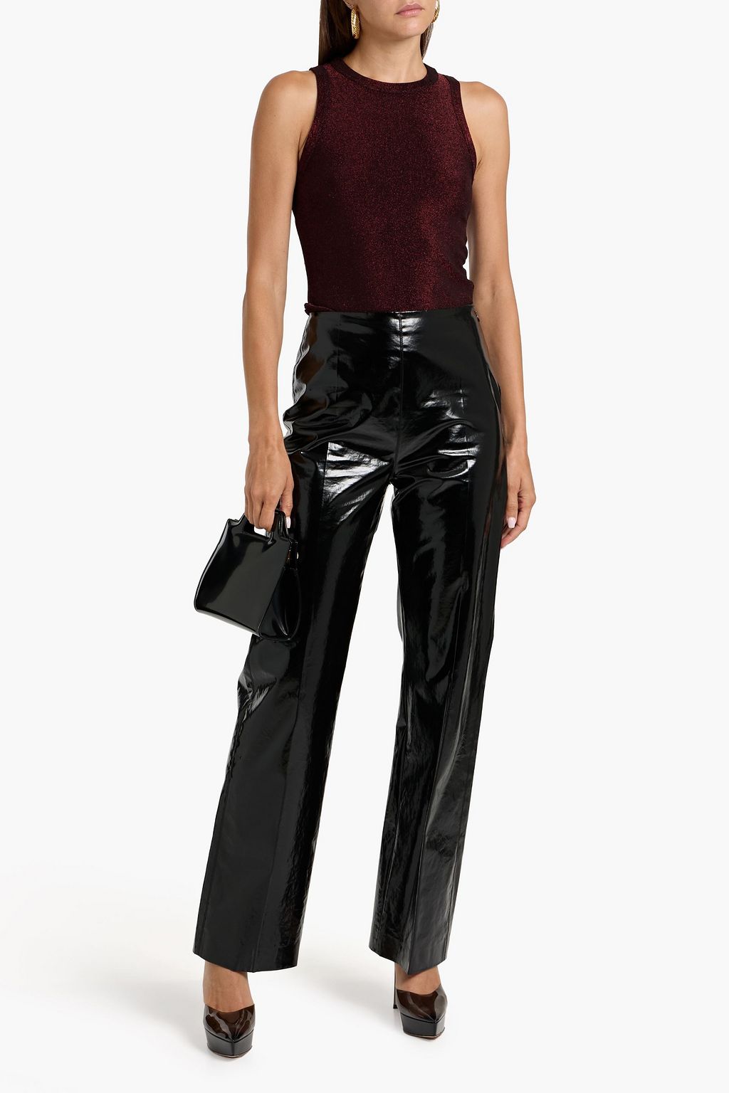 VERONICA BEARD Jordyn metallic stretch-jersey tank
