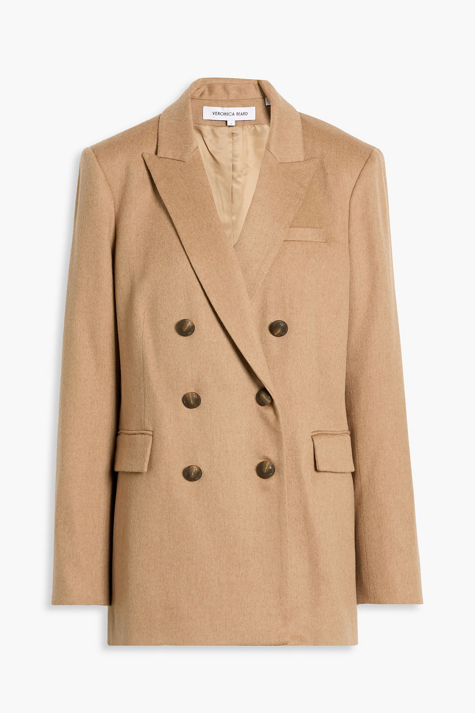 Veronica Beard Ellette Dickey Double-breasted Camel Hair Blazer In Multi