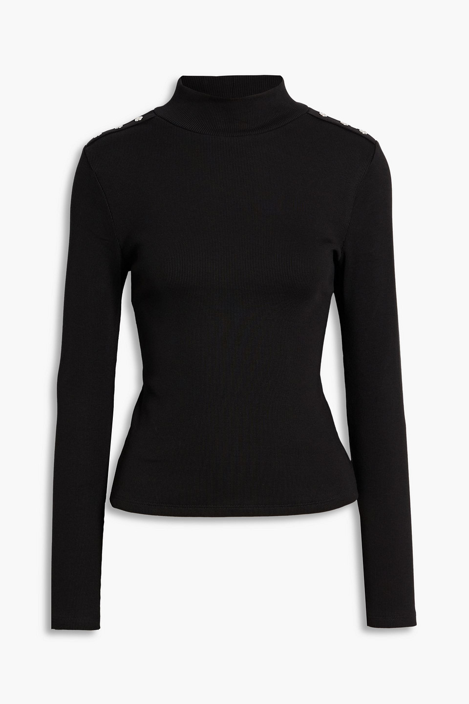Veronica Beard Oberteil „nate“ Aus Geripptem Stretch-pima-baumwoll-jersey In Black