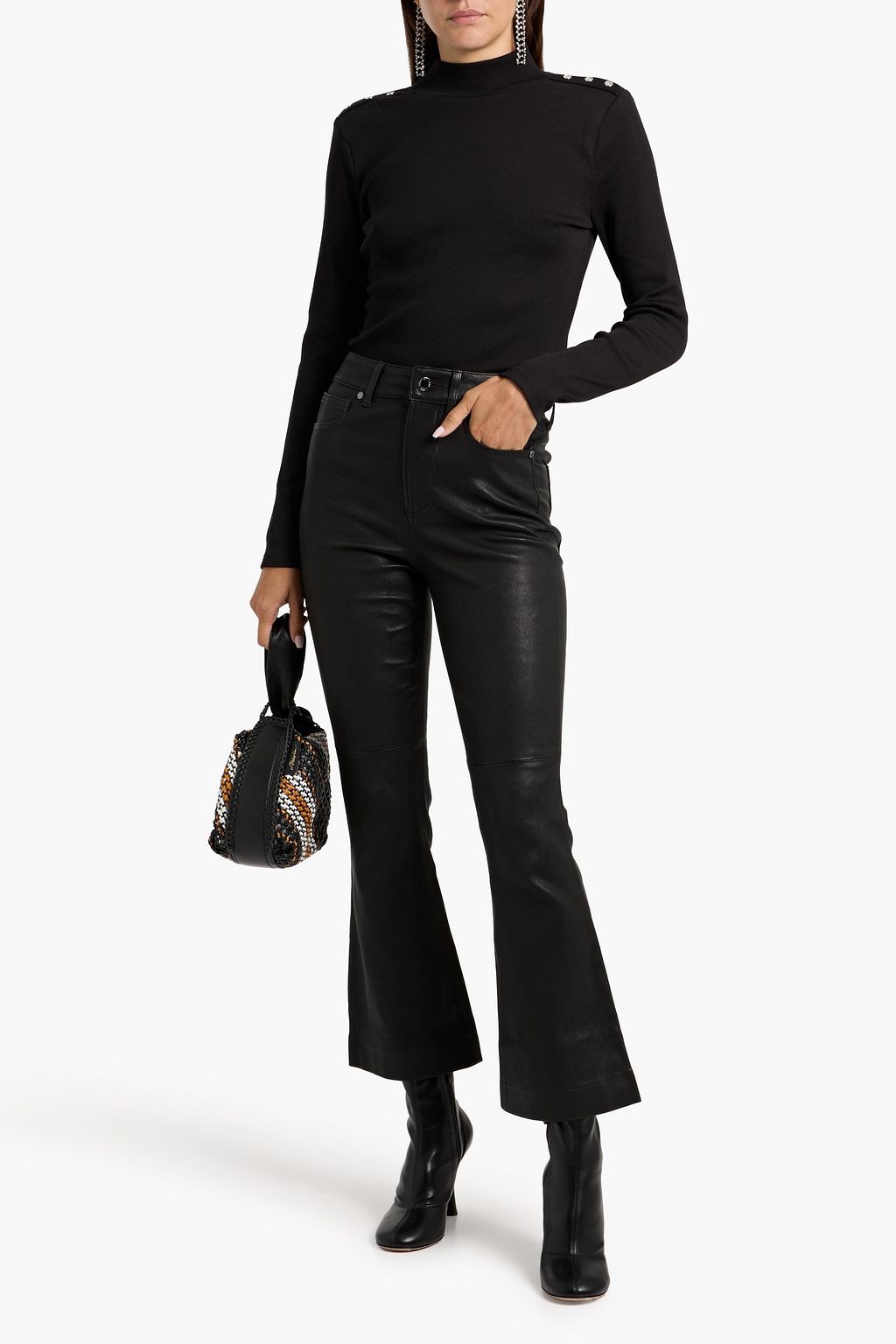 VERONICA BEARD Carson leather flared pants
