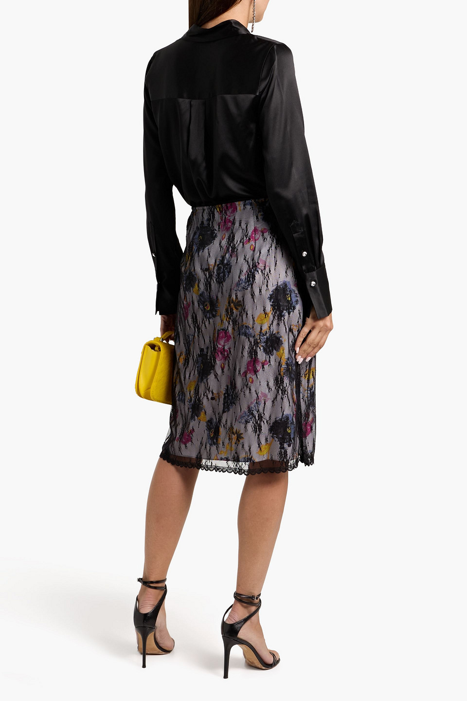 Veronica Beard Monique Silk-blend Satin Shirt In Black