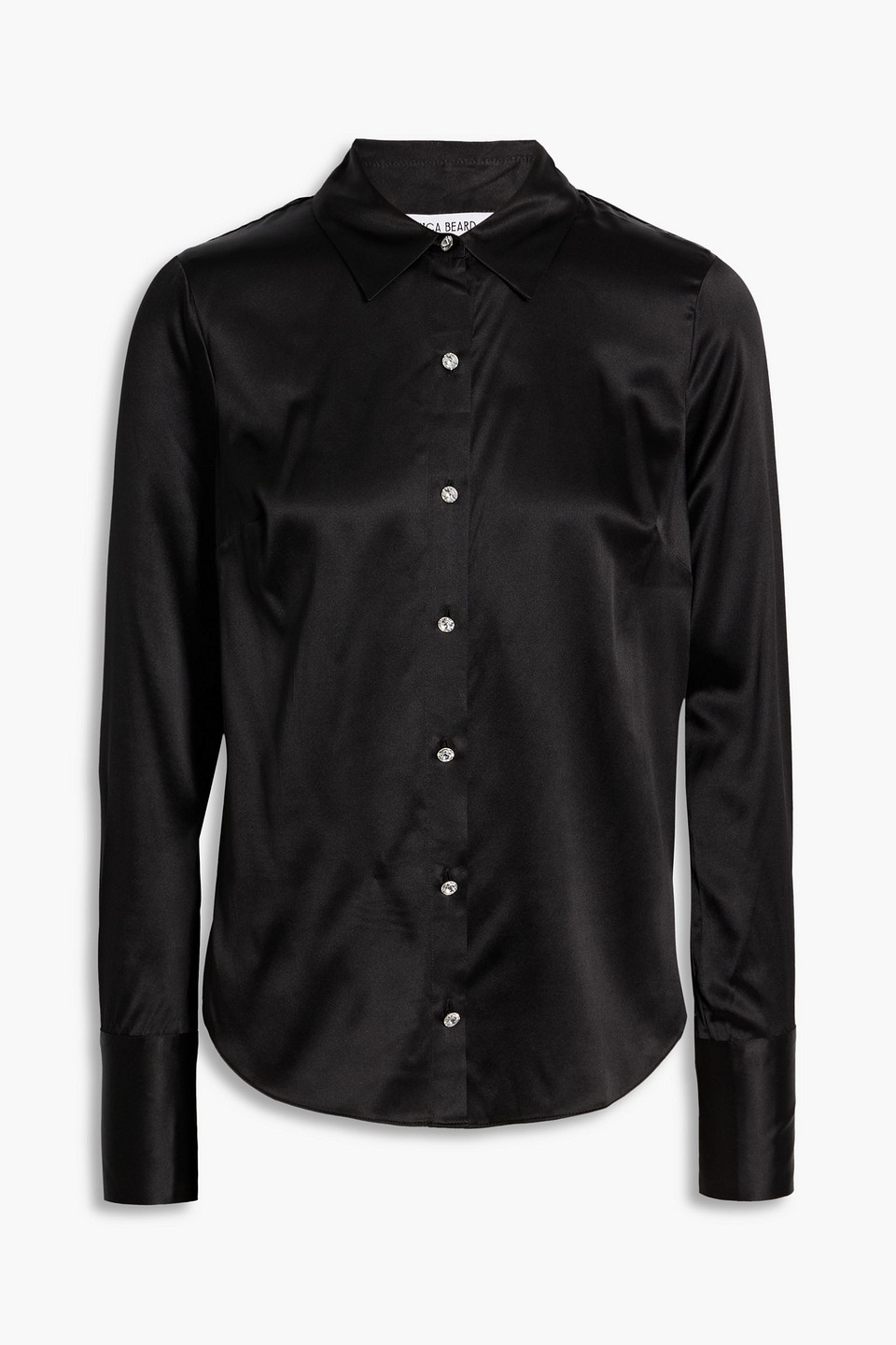 Veronica Beard Monique Silk-blend Satin Shirt In Black