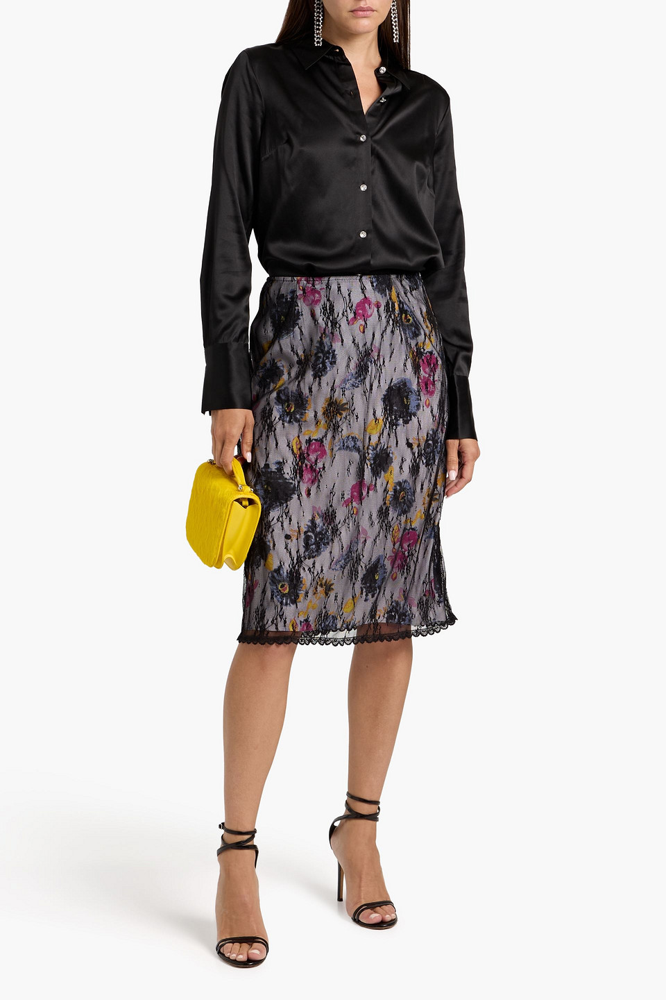 Veronica Beard Monique Silk-blend Satin Shirt In Black