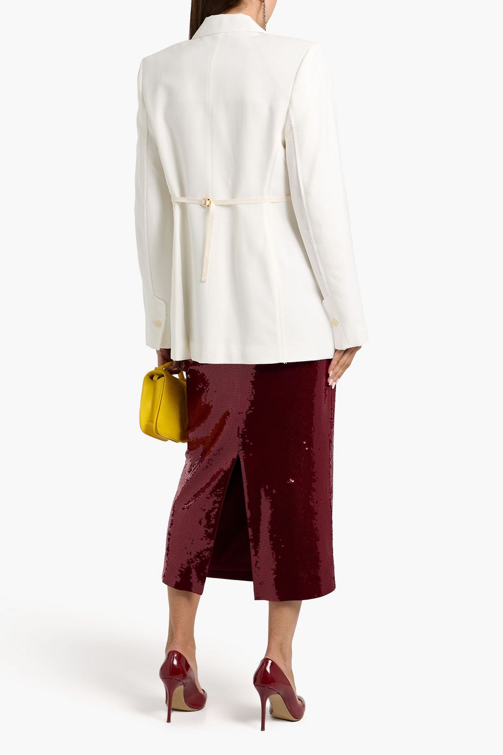 VERONICA BEARD Koa sequined stretch-jersey midi pencil skirt