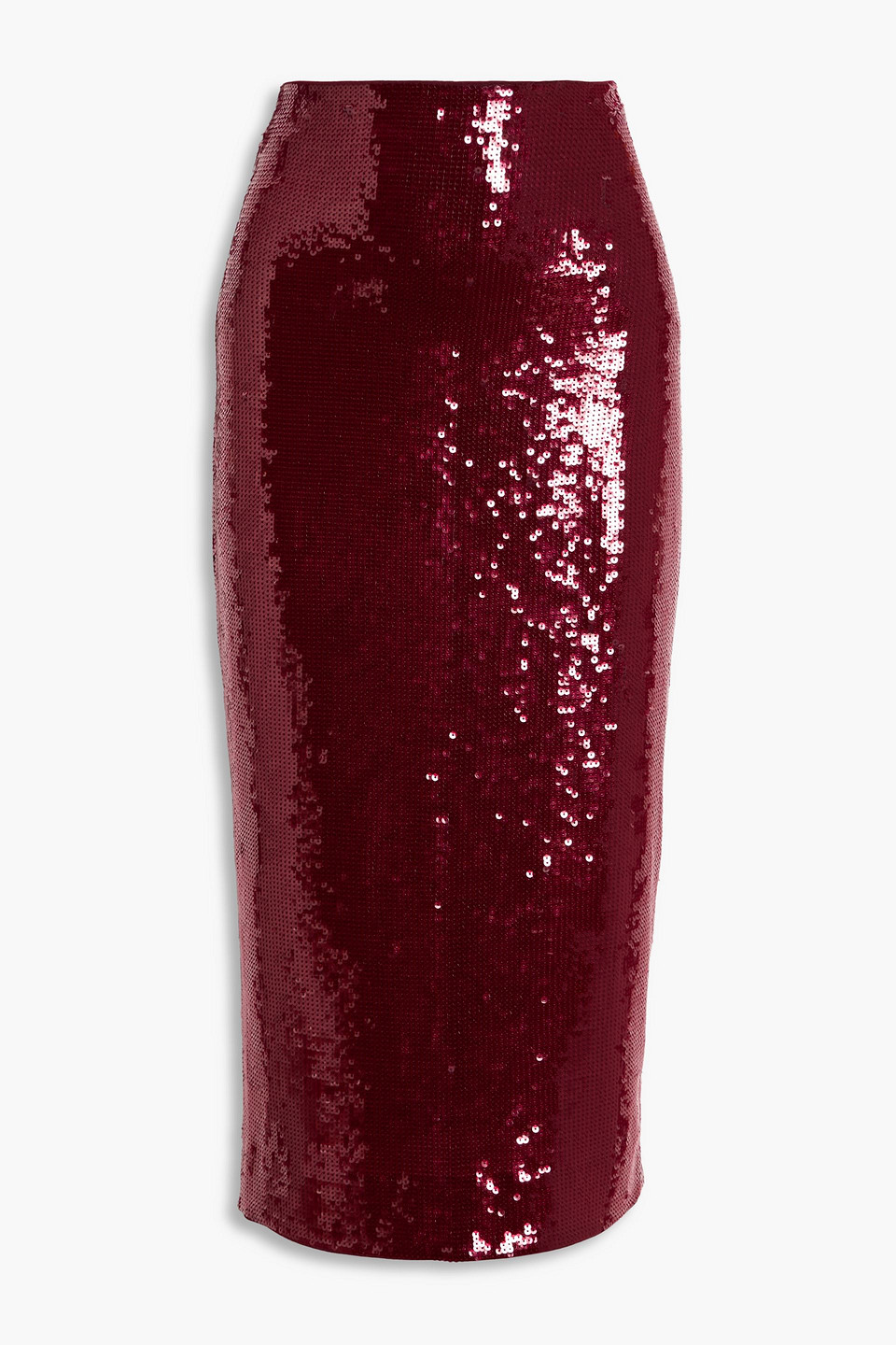 Veronica Beard Koa Sequined Stretch-jersey Midi Pencil Skirt In Burgundy
