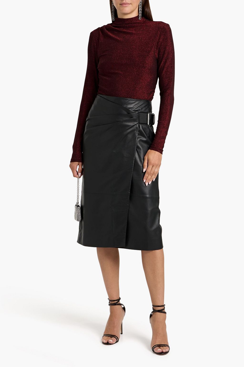VERONICA BEARD Mylie ruched metallic stretch-jersey top