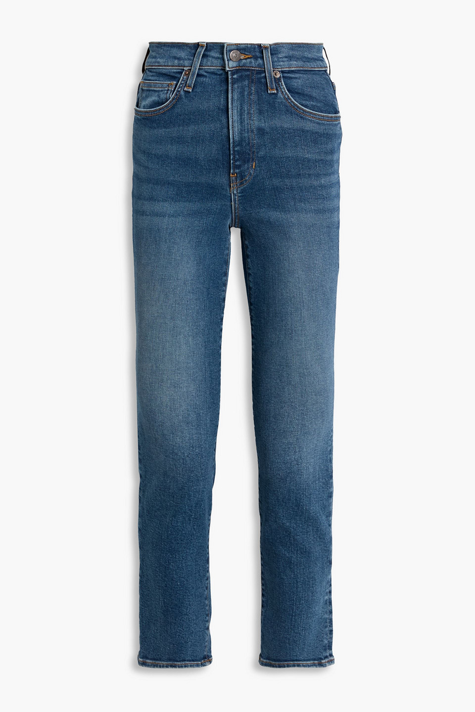 Veronica Beard Ryleigh Cropped High-rise Straight-leg Jeans In Blue