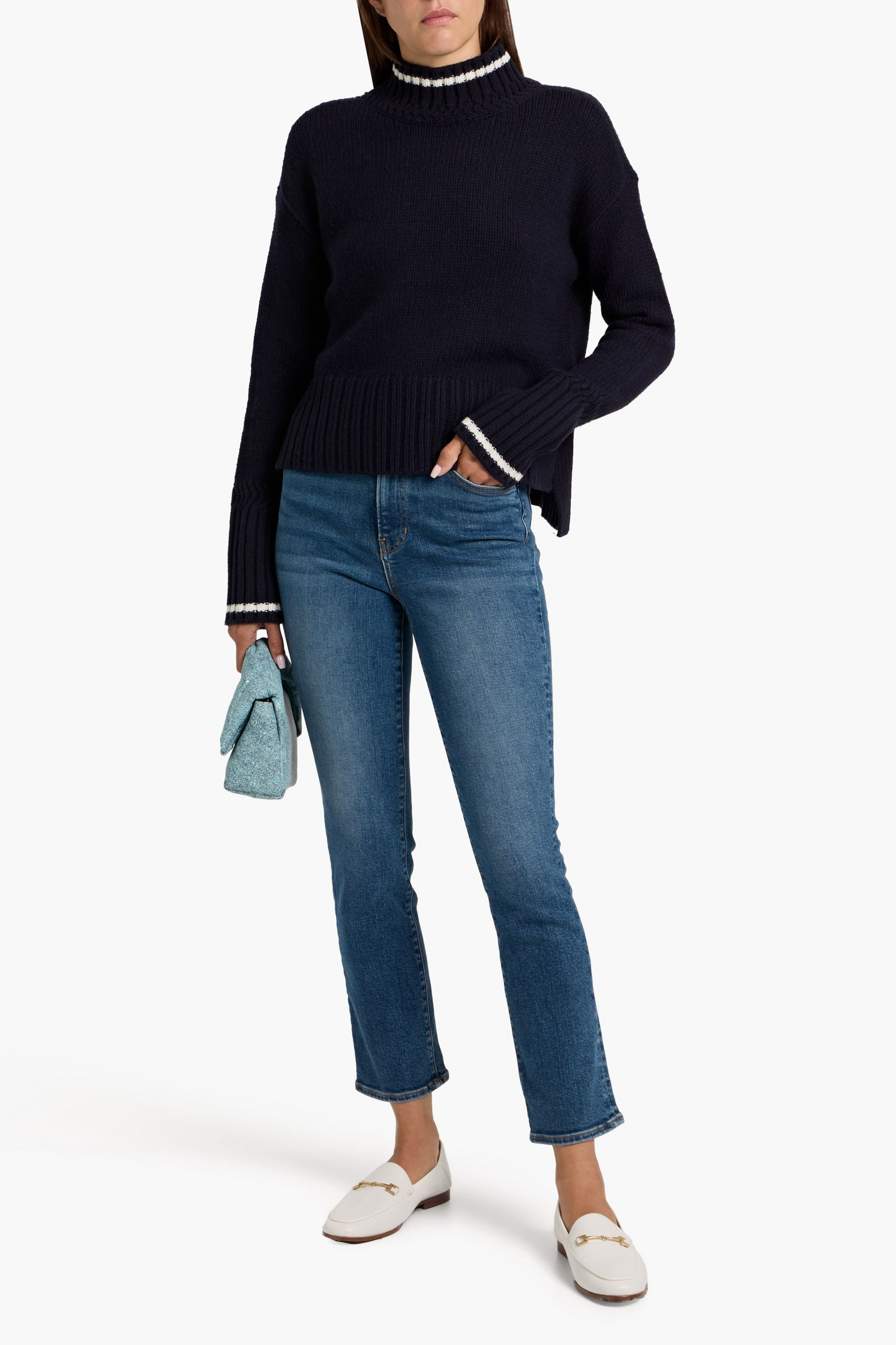 Veronica Beard Ryleigh cropped high-rise straight-leg jeans