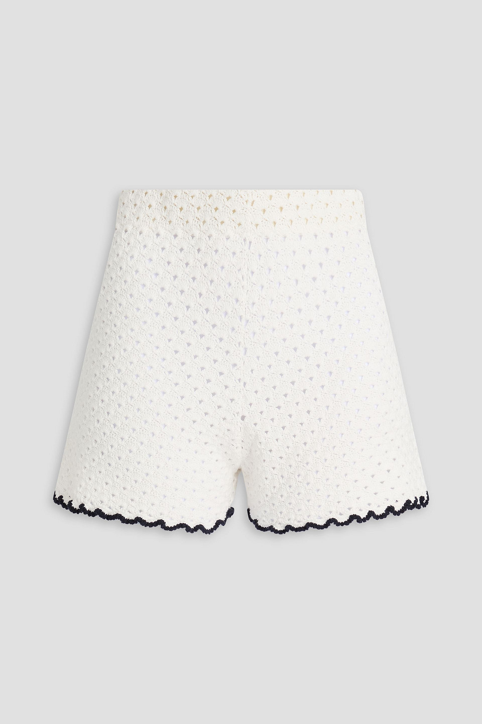 Zimmermann Crochet-knit Cotton Shorts In White