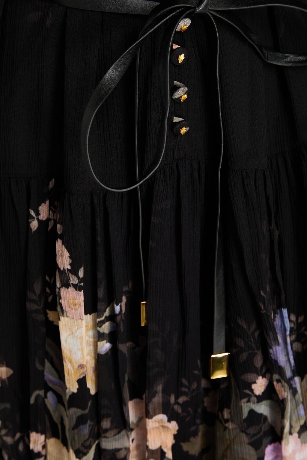 ZIMMERMANN Tiered floral-print crepon midi dress