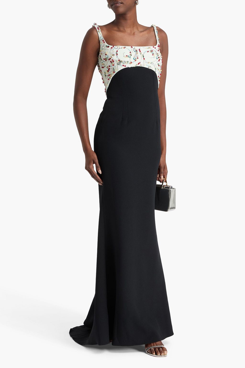 SAFIYAA Ezda crystal-embellished crepe gown