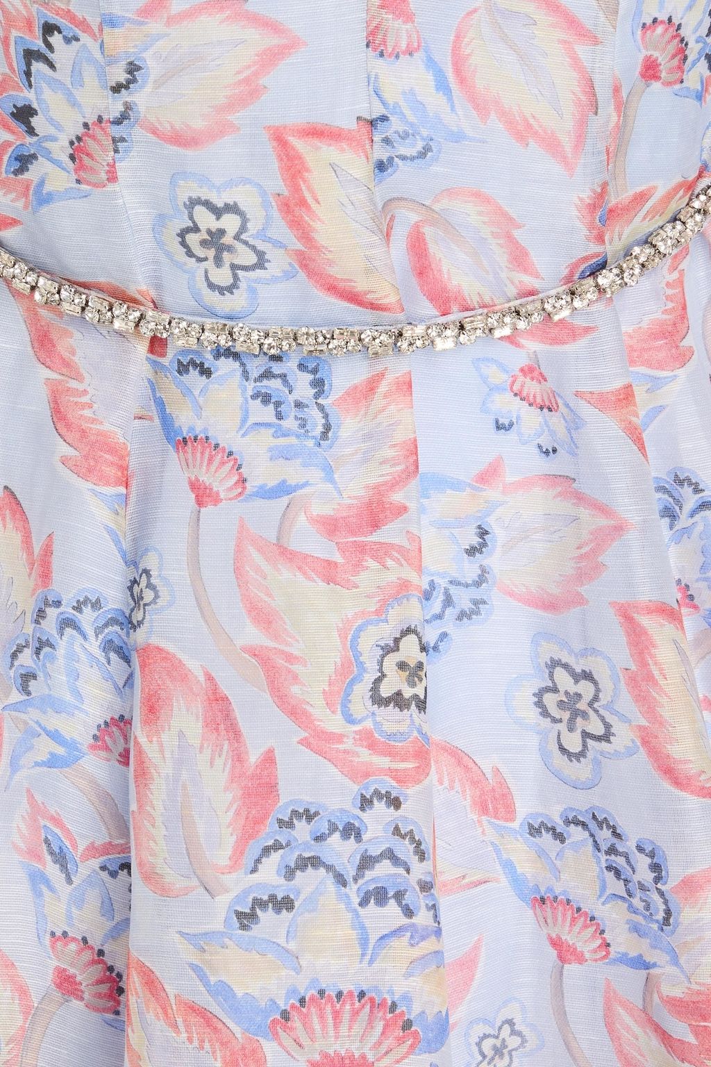 ZIMMERMANN Floral-print linen and silk-blend organza midi dress
