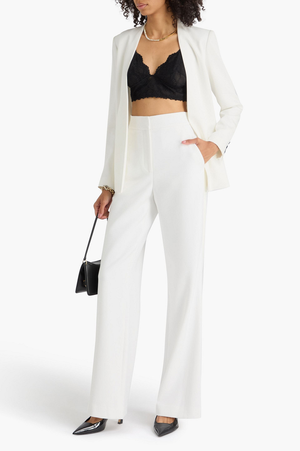  Veronica Beard - Bootcut-hose „tonelli“ Aus Crêpe - Weiß - Us 4 