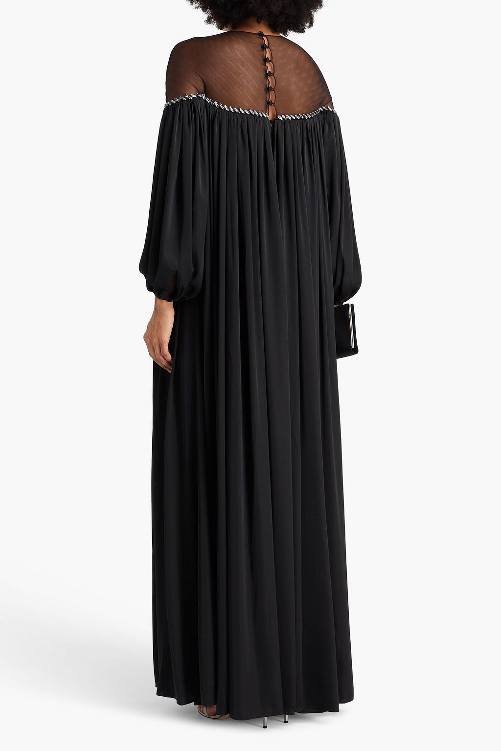 SAFIYAA Rion crystal-embellished tulle and silk-satin gown