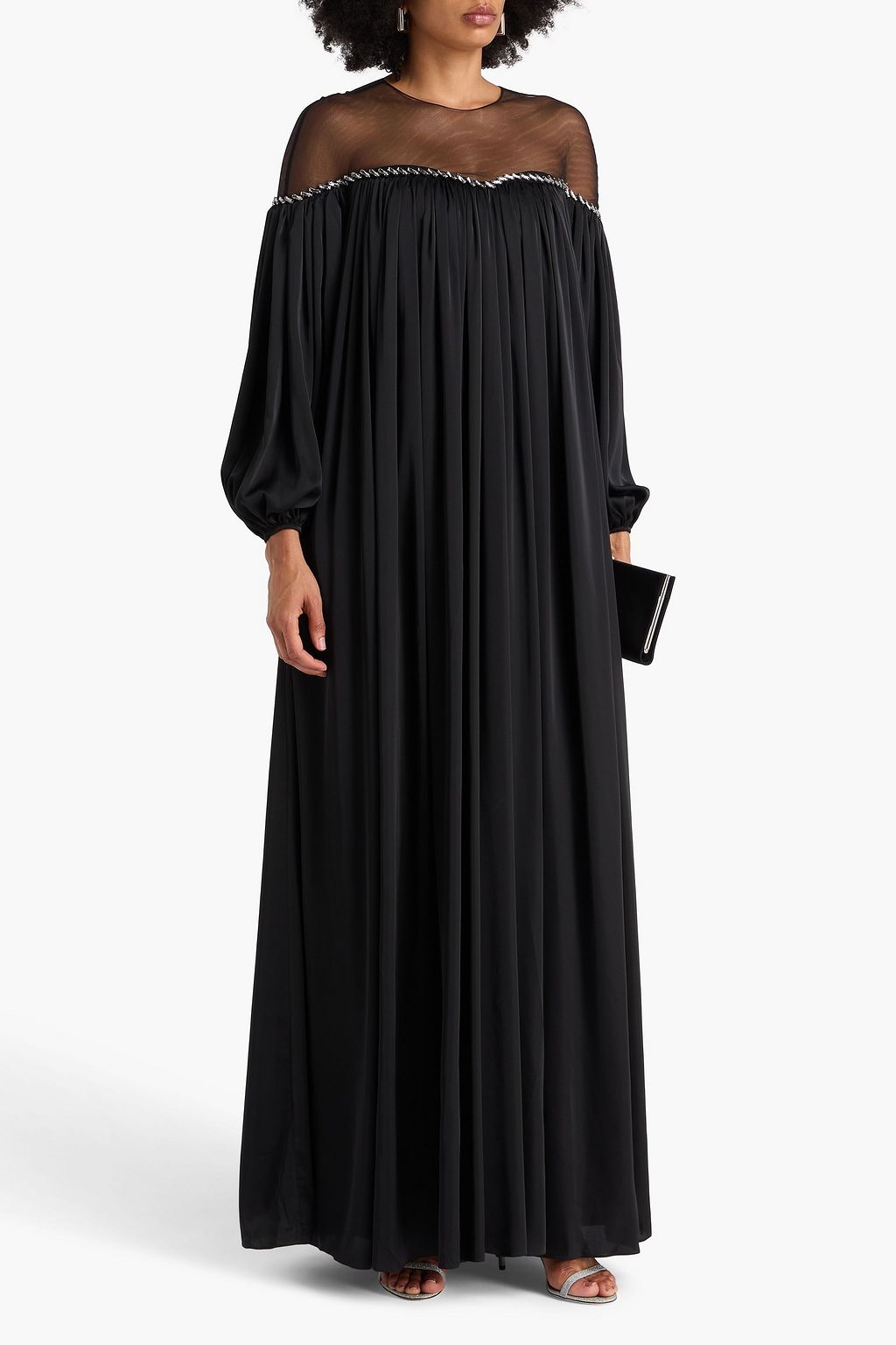 SAFIYAA Rion crystal-embellished tulle and silk-satin gown