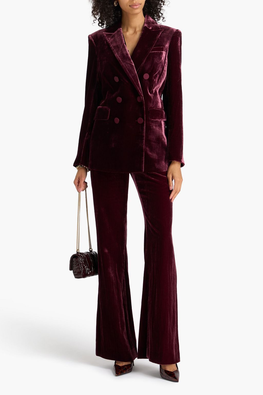 VERONICA BEARD Ellette double-breasted velvet blazer