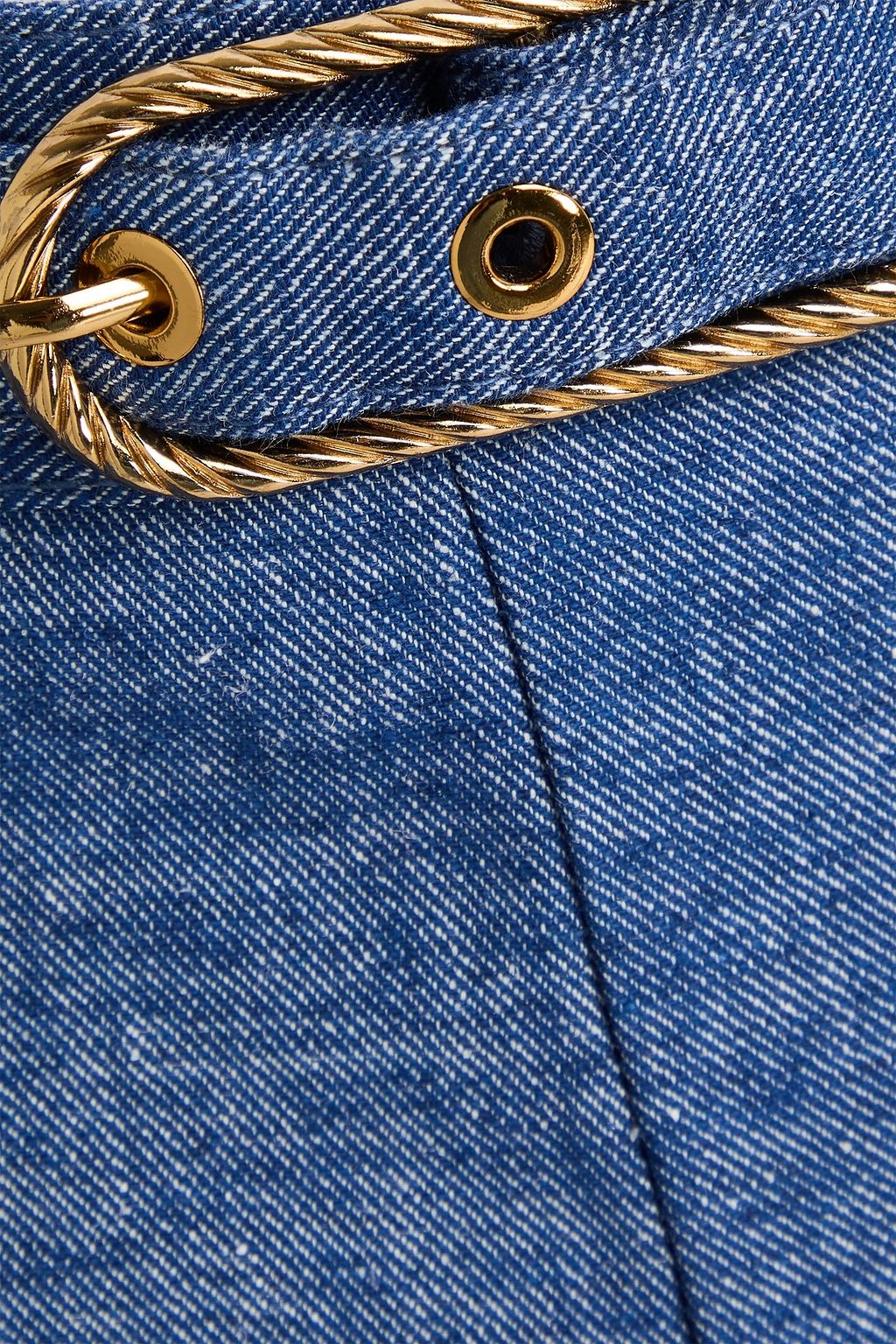 ZIMMERMANN Belted linen-blend chambray flared pants