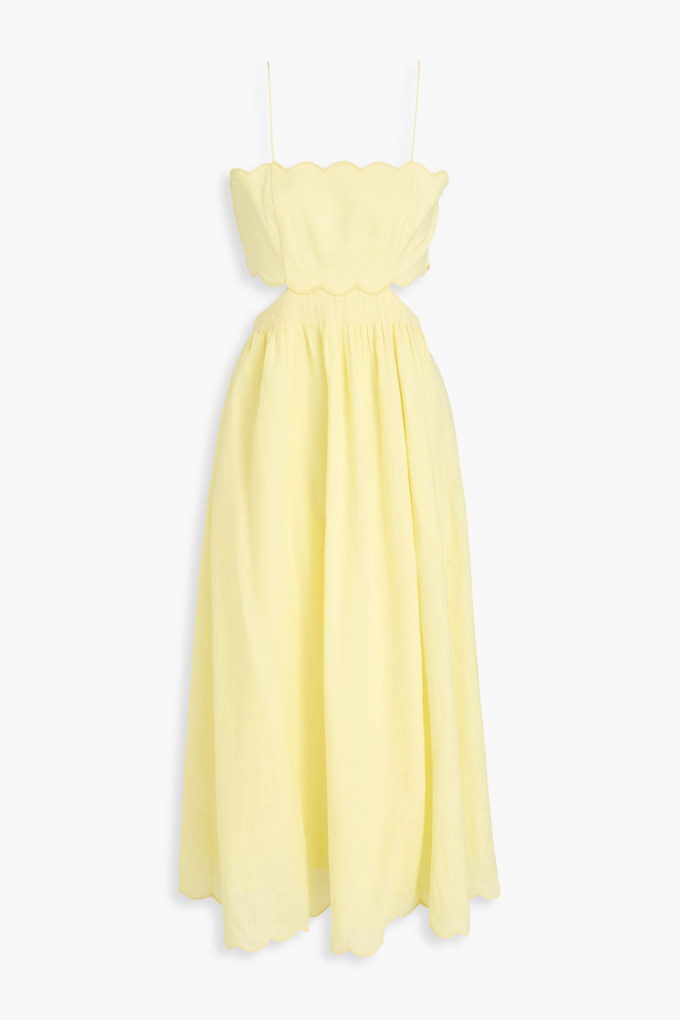 Zimmermann Cutout Linen Midi Dress In Yellow | ModeSens Zimmermann Cutout Linen Midi Dress In Yellow | ModeSens