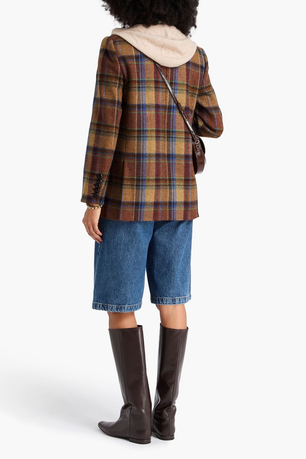 VERONICA BEARD Oria double-breasted checked wool-tweed blazer