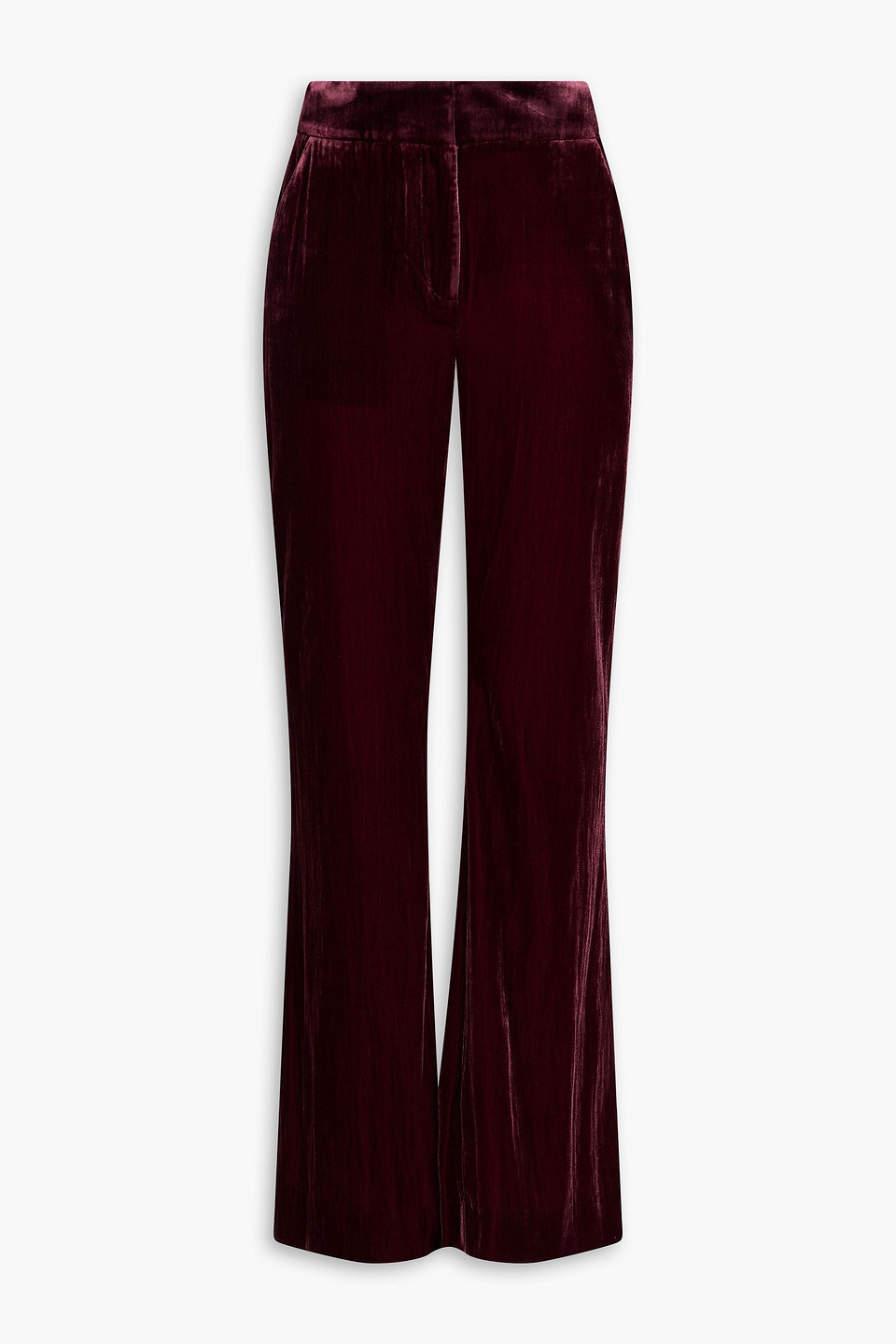 Veronica Beard Lebone Velvet Flared Pants In Burgundy