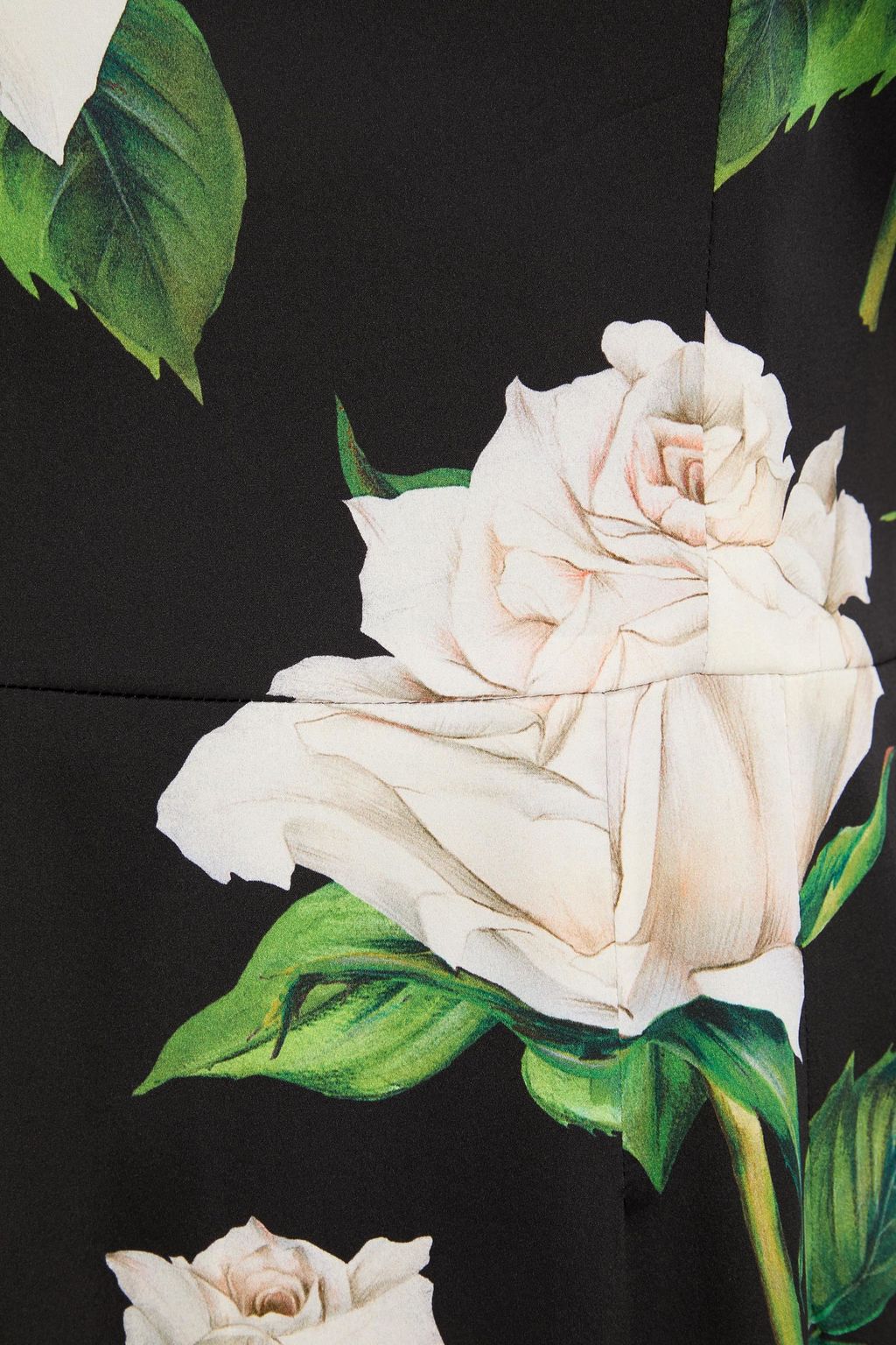 DOLCE&GABBANA فستان متوسط الطول من ساتان ومزيج حرير بطبعة الأزهار