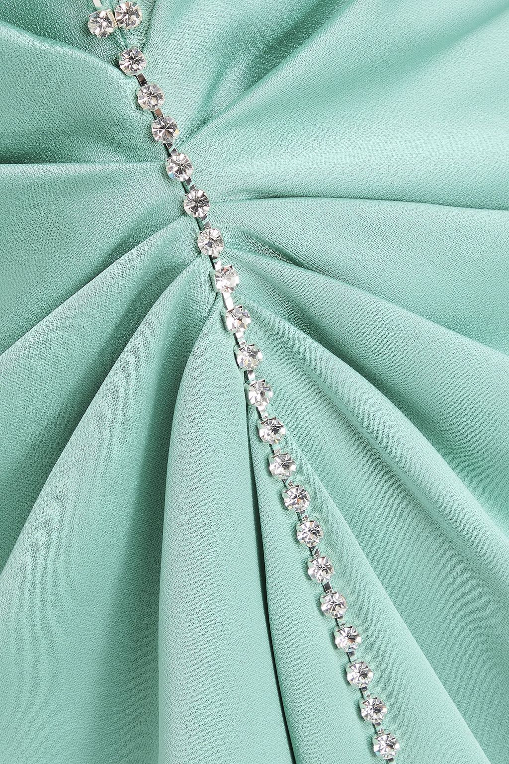 SAFIYAA Keegan cold-shoulder embellished satin-crepe gown