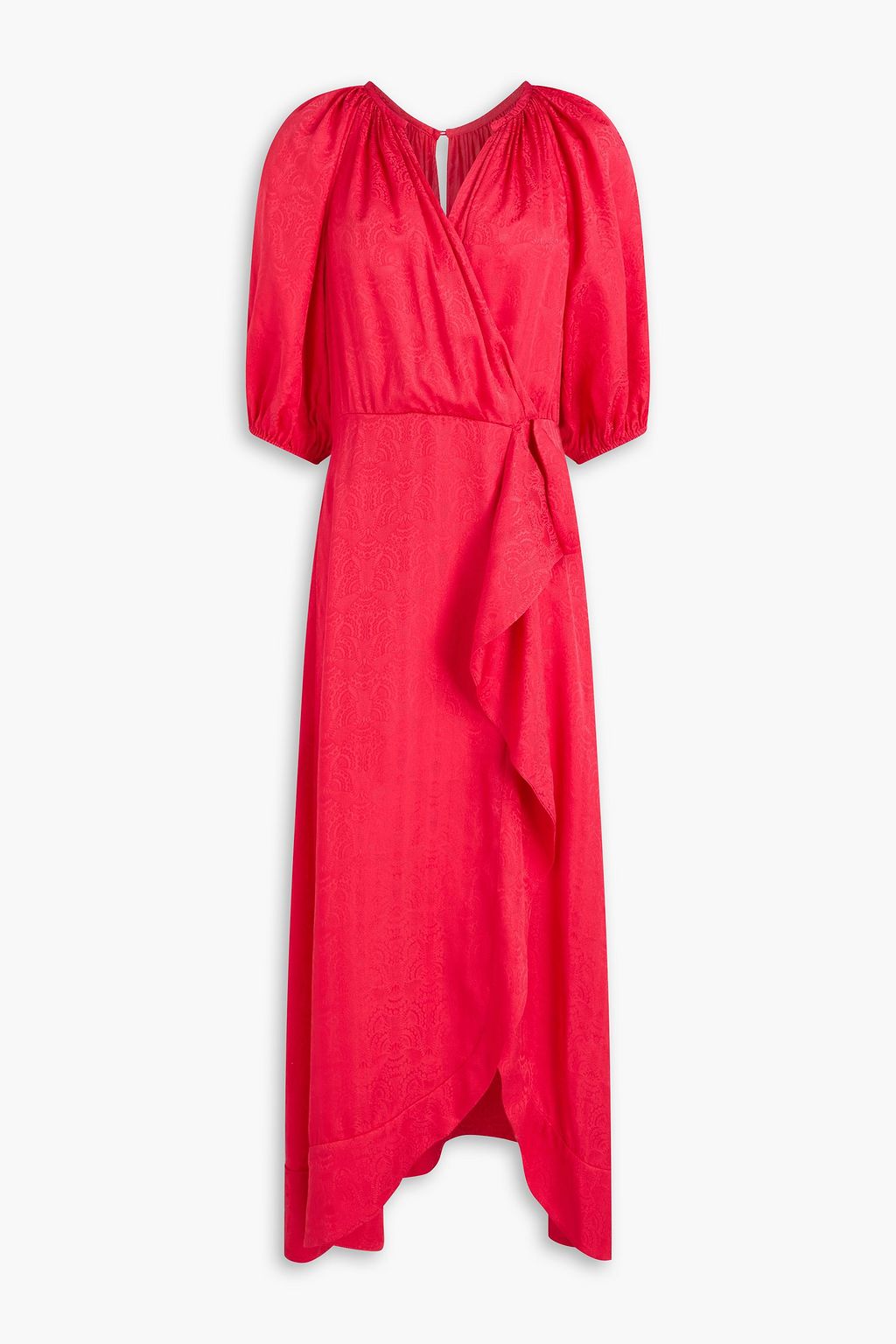 red midi dress with white flowers Bright red and white tiny floral print midi dress