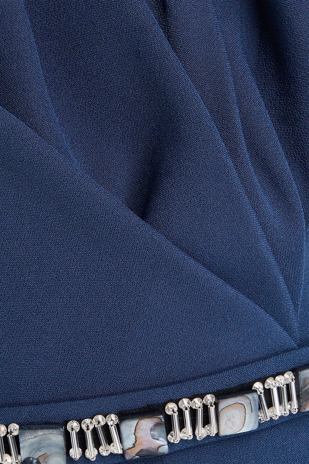 SAFIYAA Dreida one-shoulder crystal-embellished crepe jumpsuit