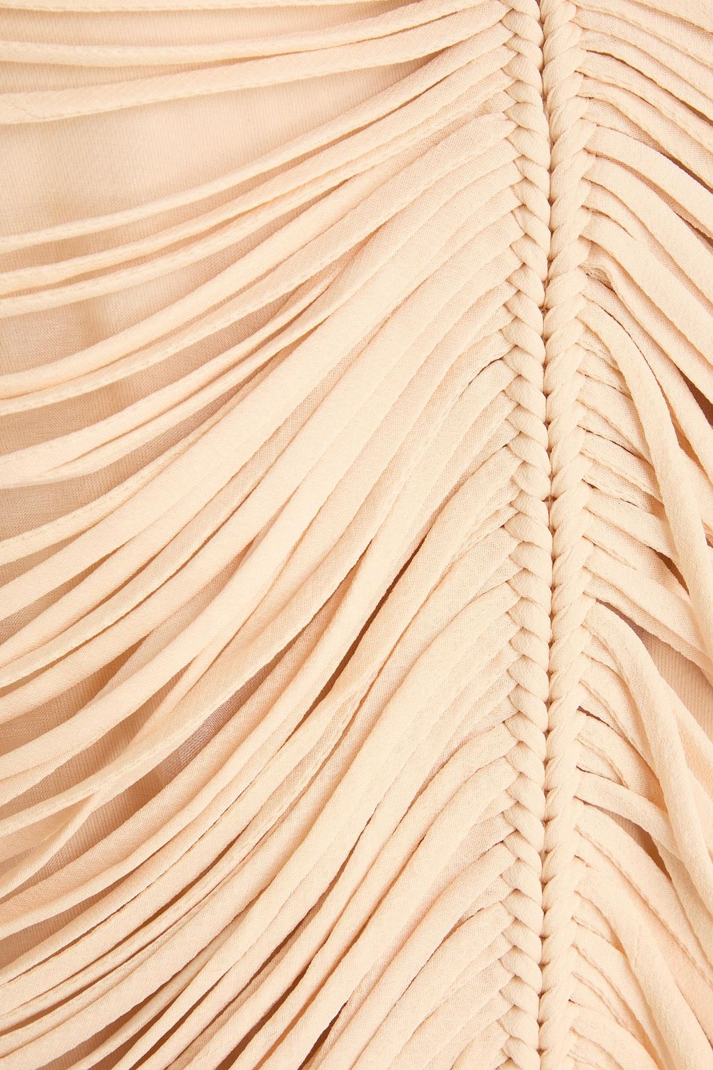 ZIMMERMANN クレープ ミディワンピース ルーシュ入り カットアウト