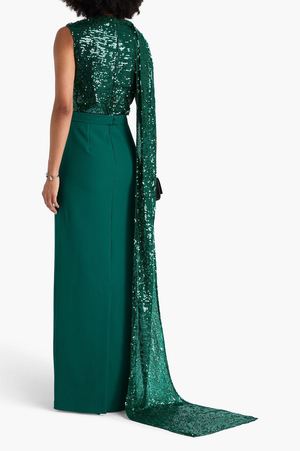 SAFIYAA Caral draped sequined crepe gown