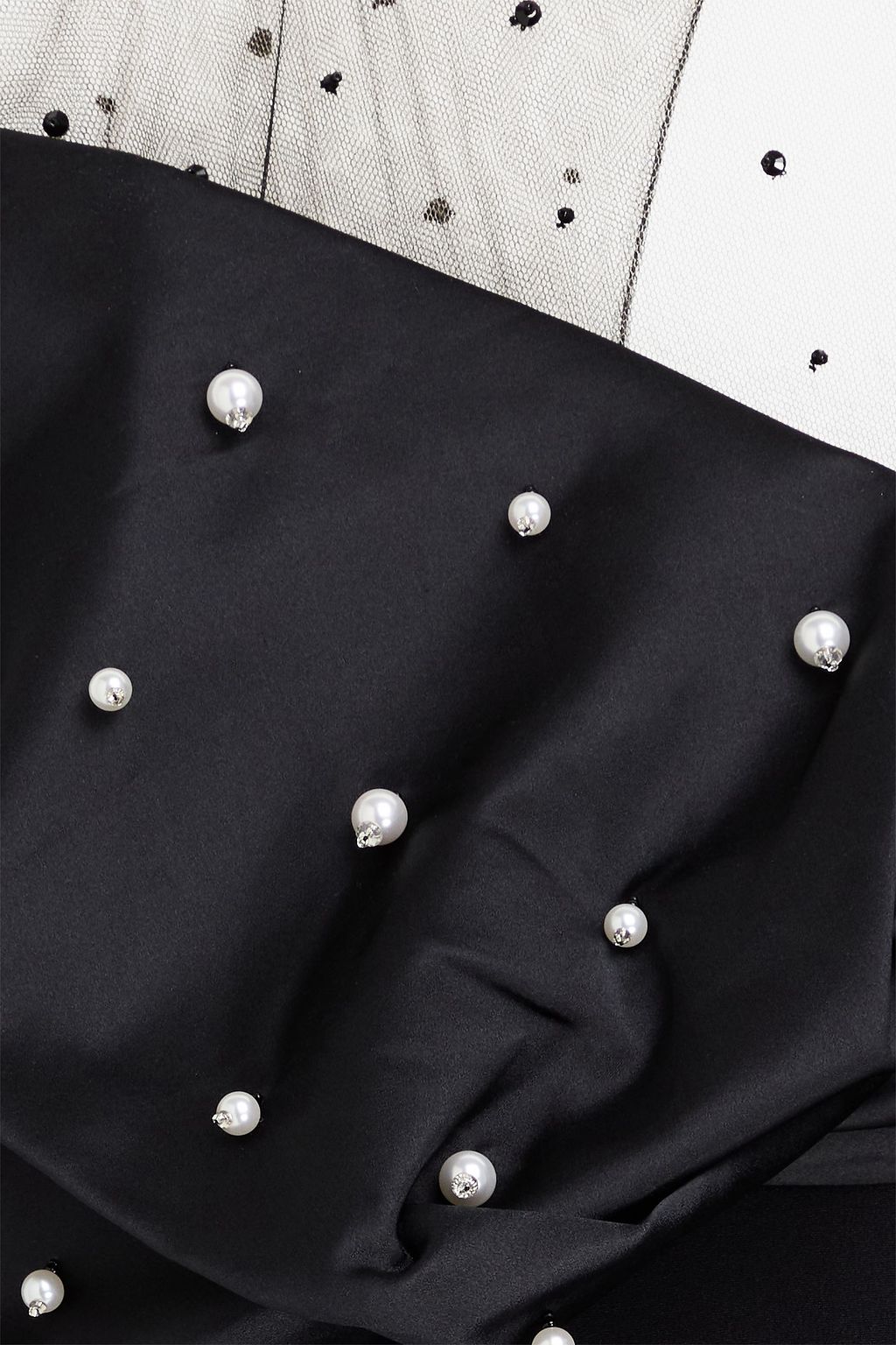 SAFIYAA Ami embellished tulle, crepe and duchesse-satin gown