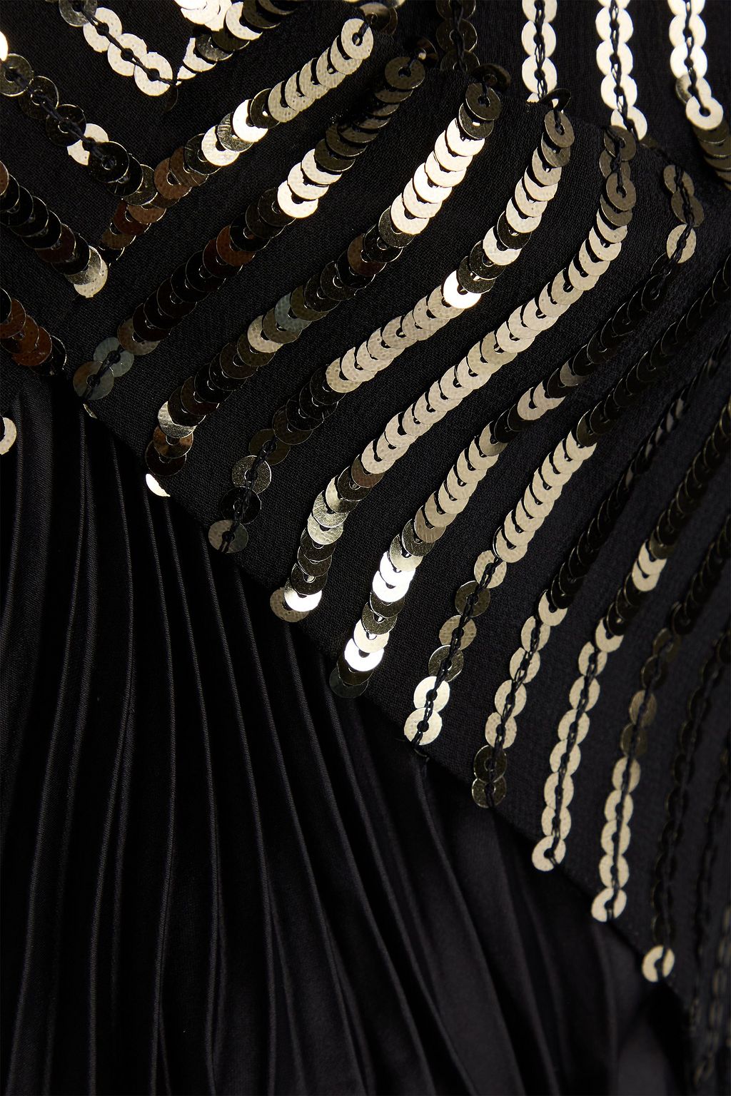 SAFIYAA Sequin-embellished pleated silk-chiffon and satin gown