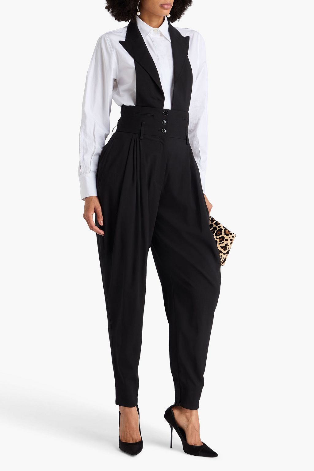 DOLCE&GABBANA Open-back wool-twill halterneck jumpsuit
