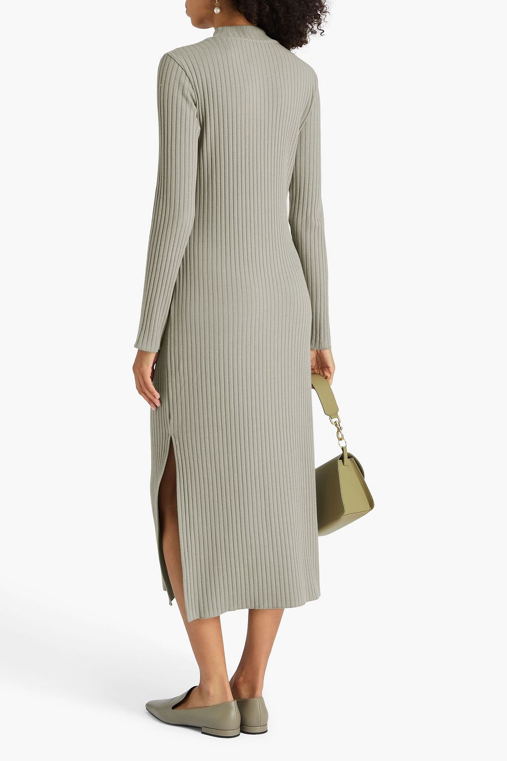 VINCE. Ribbed cotton-blend midi dress