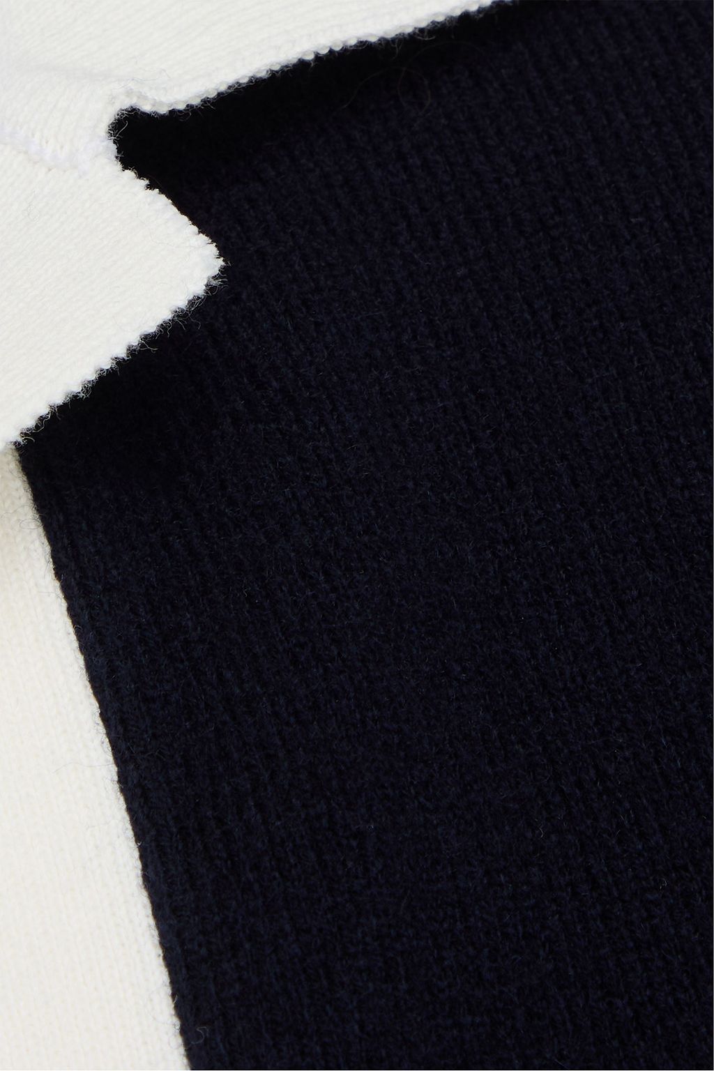 VINCE. Zweifarbiger Pullover aus einer Wollmischung mit Polokragen