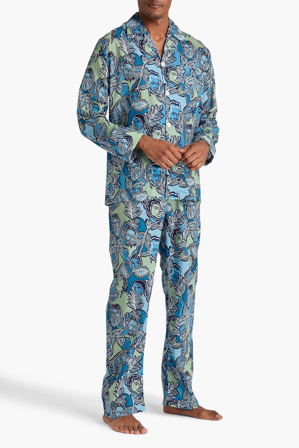 DEREK ROSE Ledbury printed cotton pajama set