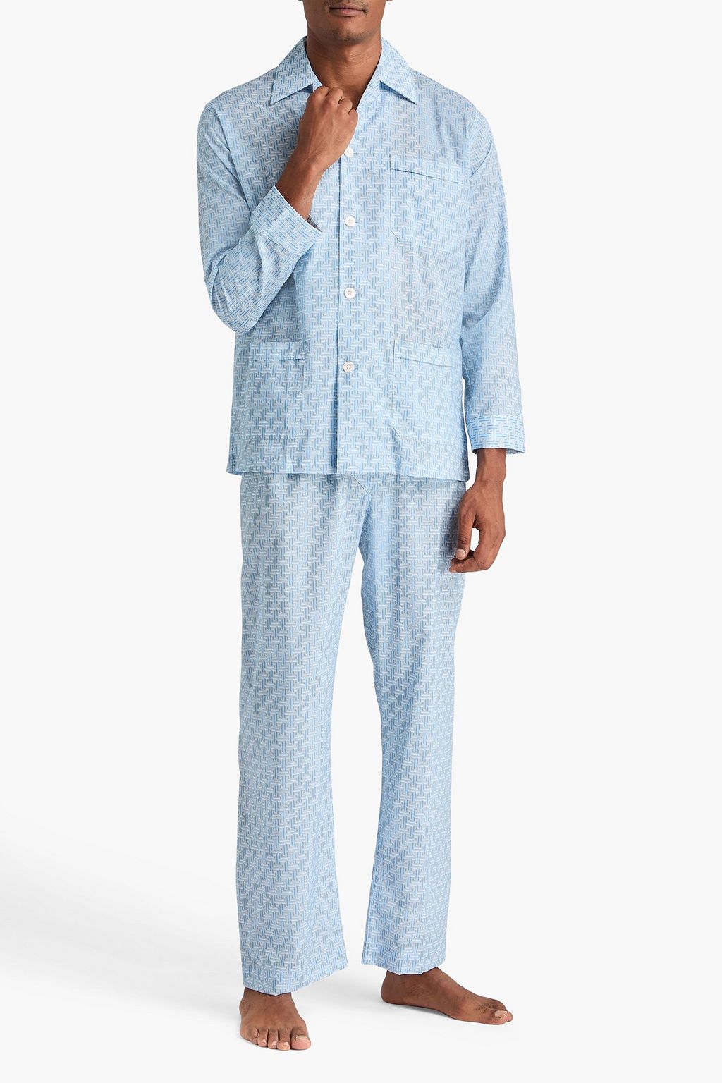 DEREK ROSE Ledbury printed cotton pajama set