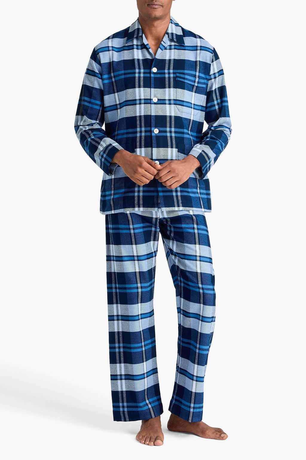 DEREK ROSE Kelburn checked cotton-flannel pajama set
