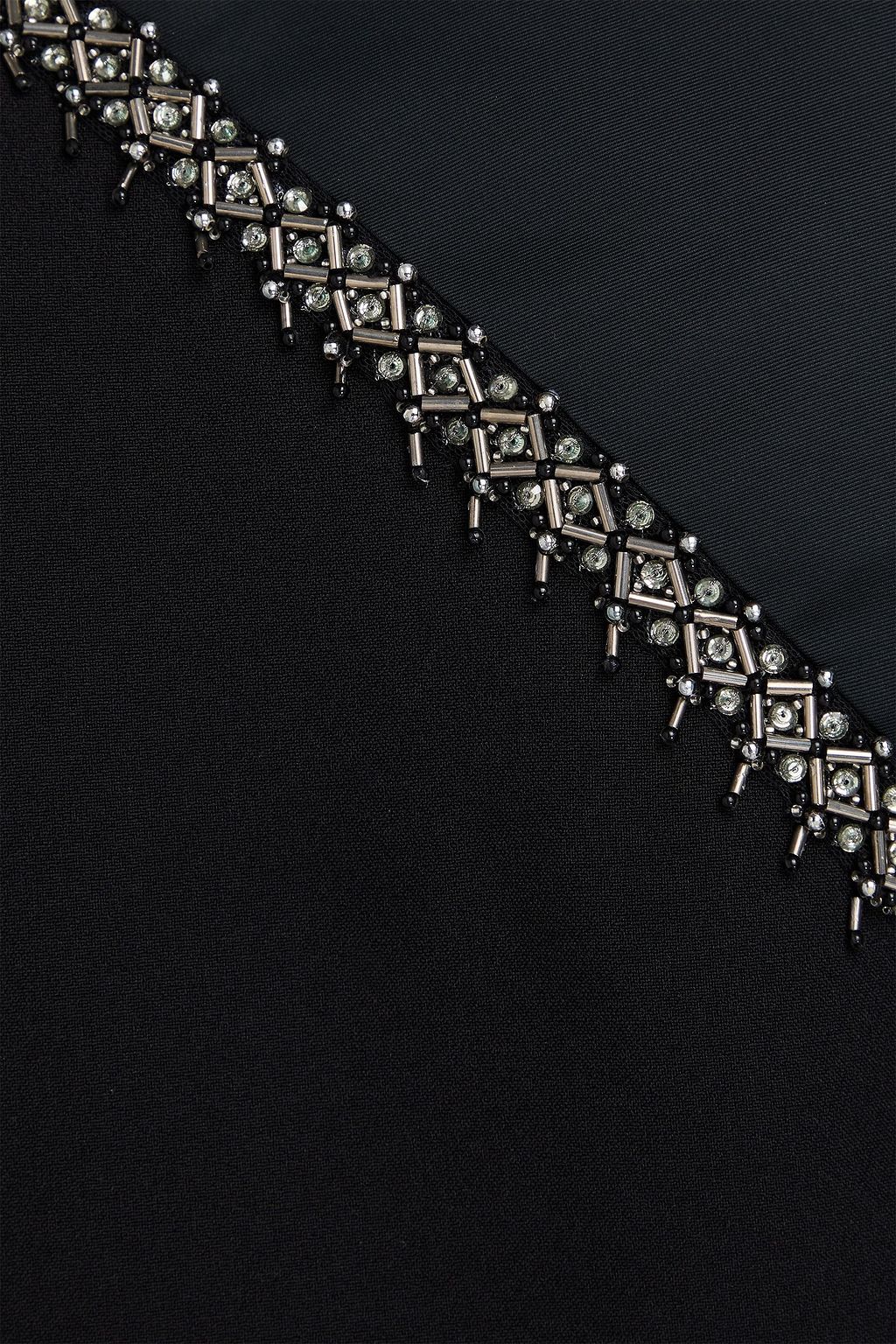 SAFIYAA One-sleeve embellished crepe and faille gown