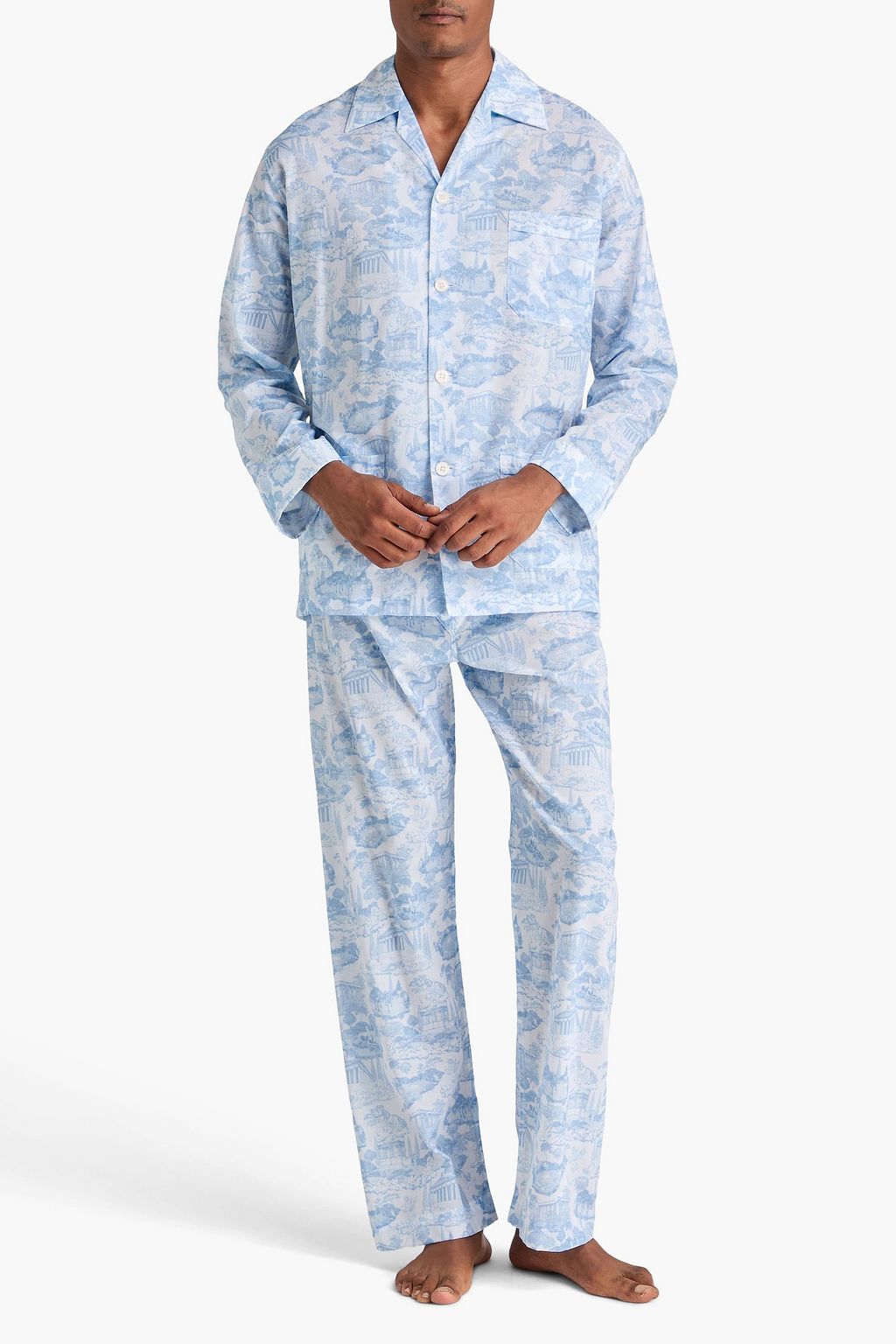 DEREK ROSE Ledbury printed cotton pajama set
