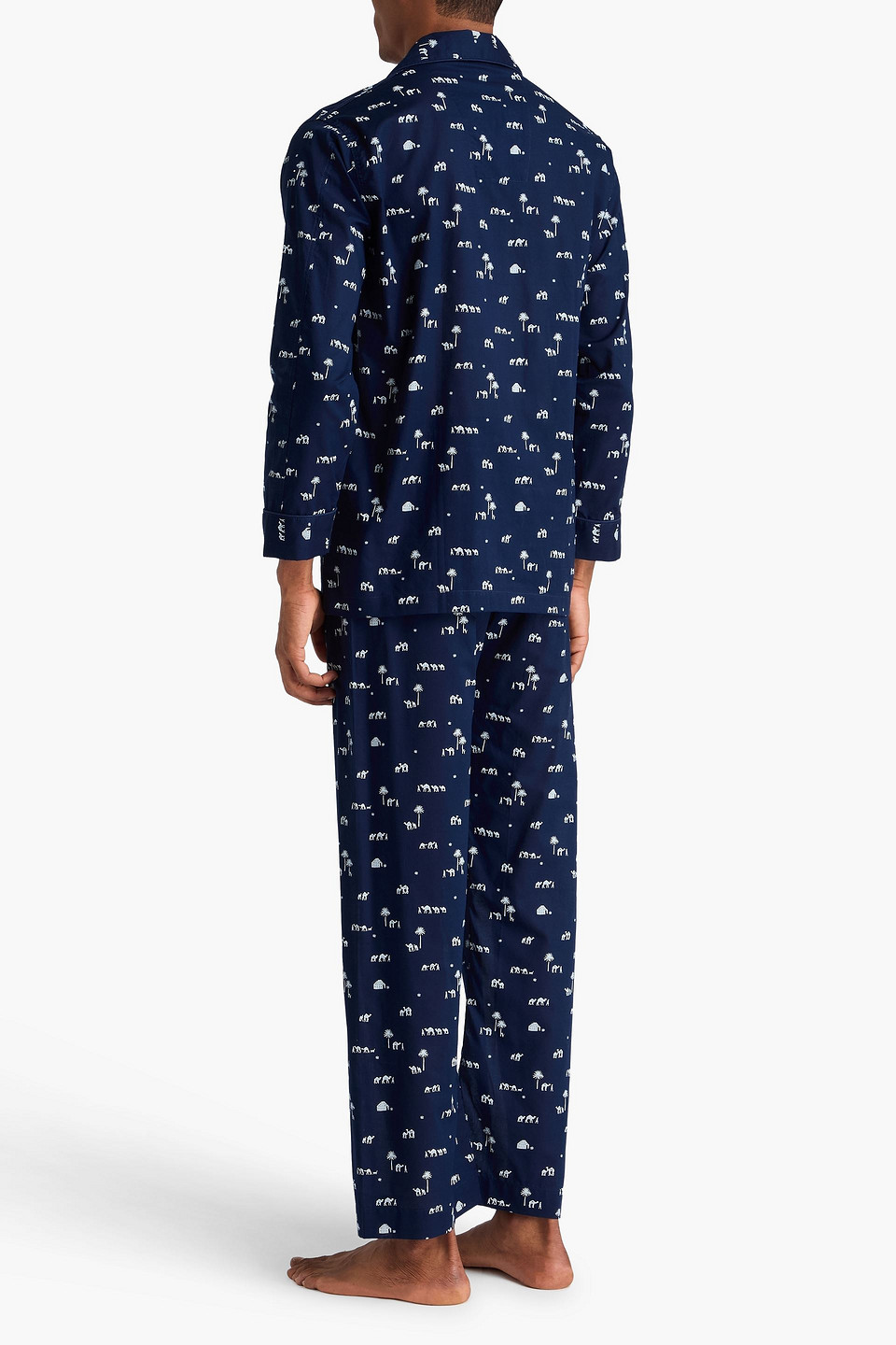  Derek Rose - Pyjama „nelson“ Aus Baumwolle Mit Print - Blau - Us 46 