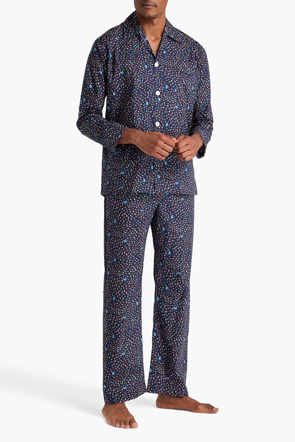 DEREK ROSE Ledbury printed cotton pajama set