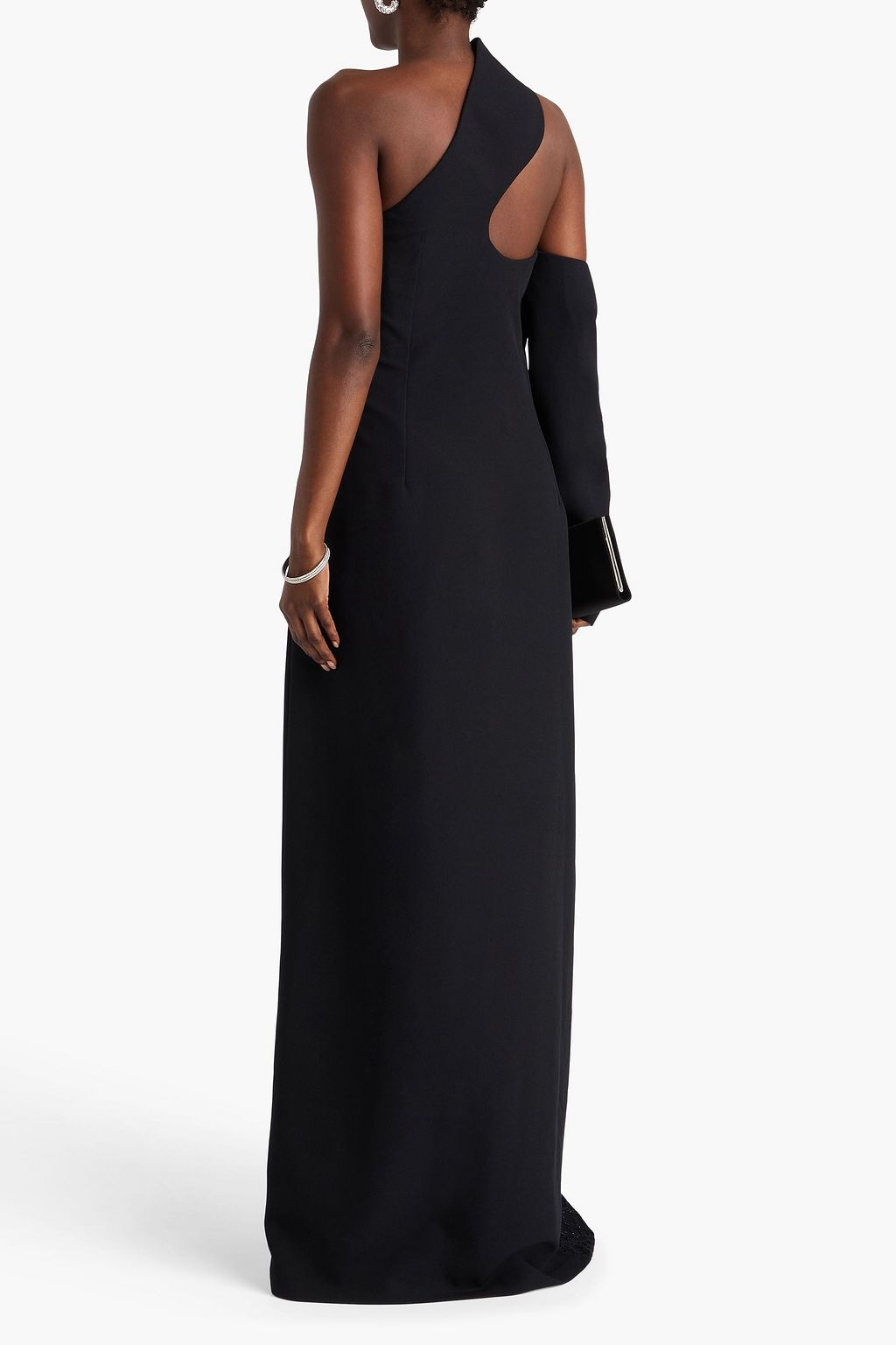 SAFIYAA فستان سهرة ساشا بِكُم واحد من الكريب وحواف من الدانتيل